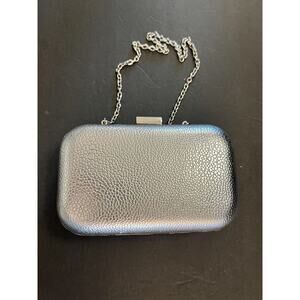 Designer EXPRESSIONS NYC Silver Box Handbag Purse w/ Hot Pink LIning